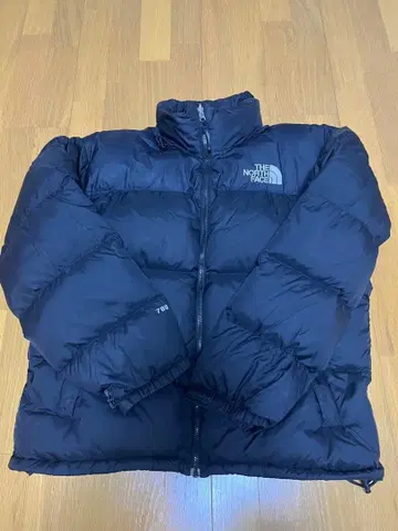 센터 로고 THE NORTH FACE 블랙 다운 자켓 눕시
