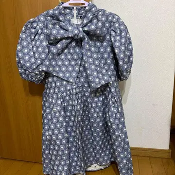 sister jane 꽃무늬 데님 반팔 미니 원피스