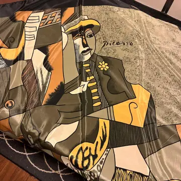 100% 실크 피카소 아트 대형 스카프 정사각형 회화 패턴 초상화 패턴
