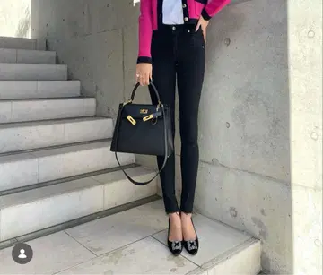 셰리에 블랙 스키니 데님 S