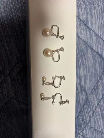 실버 펄 귀찌 2쌍 세트