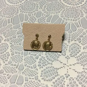 K18 코인 모티브 귀걸이 양쪽 귀용