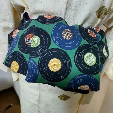 어른용 헤코오비 반폭 오비 핸드메이드 미오 No.2372 레코드판 디자인