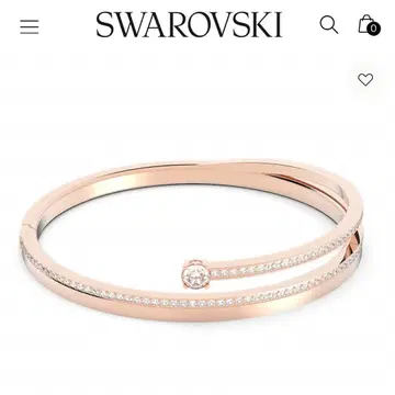 스와로브스키 뱅글 팔찌 로즈 골드