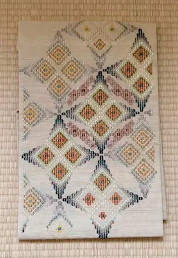 순수 실크 류큐 요미탄 하나오리 나고야 오비