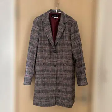 KORET 긴 길이 자켓 체크 무늬