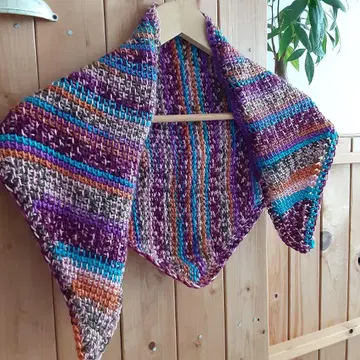 손뜨개질 아프간 뜨기 삼각형 숄