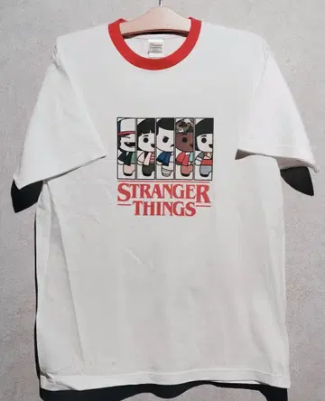 새상품 기묘한 이야기 화이트 반팔 넷플릭스 애니메이션 T셔츠