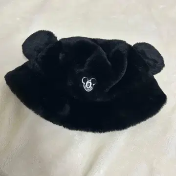미키마우스 블랙 퍼 캡 58cm