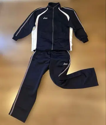 asics 저리 상하의 세트 네이비