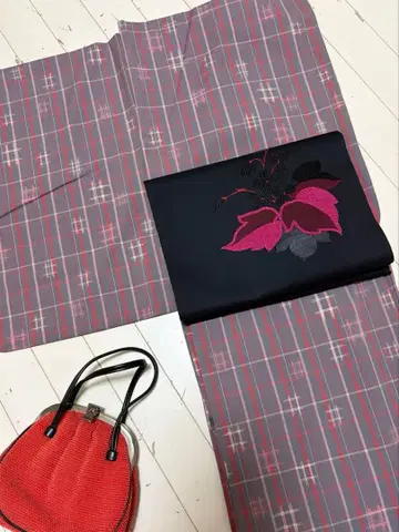 기모노 세트 단의 나고야 오비 거의 미사용