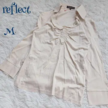 리플렉트 | 신축성 면 100% 프릴 넥 스키퍼풍 긴팔 티셔츠 M
