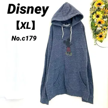 디즈니 Disney 긴팔 후드티 XL 남성용 미키 뒷모습 블루