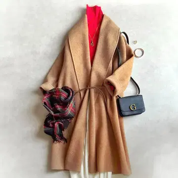 새상품급 정가 6.5만 STUNNING LURE//숄 리버 코트 카멜