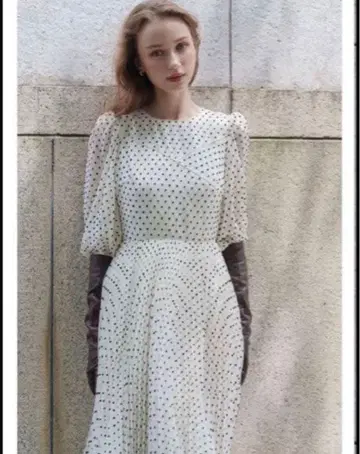 acka 도트 플리츠 원피스