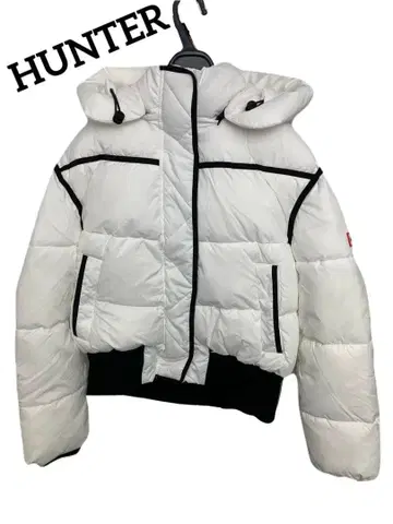 HUNTER 후드 부착 화이트 다운 자켓