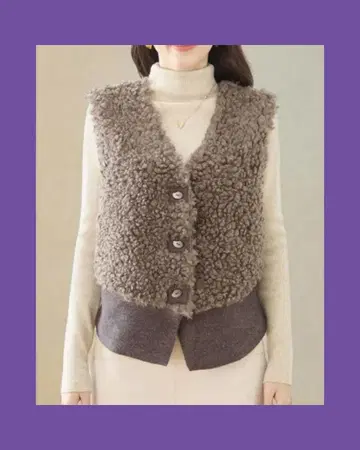 토이 푸들 터치 V넥 베스트 (모카)