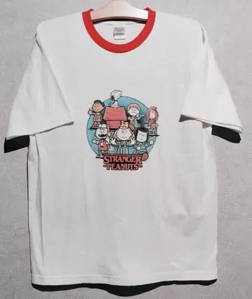 새상품 스트레인저 싱스 화이트 반팔 넷플릭스 스누피풍 피너츠