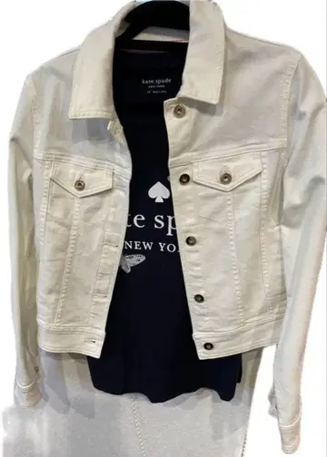 미사용 새상품 케이트 스페이드 화이트 데님 자켓