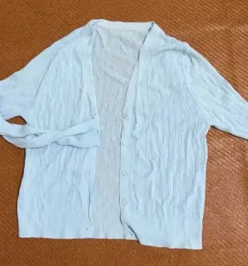 스카이블루 리브 긴팔 가디건