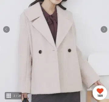 [ 미사용 새상품 ] 부클레 미들 코트 (세탁 가능)