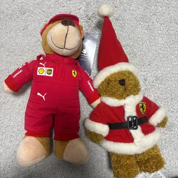 페라리 봉제 인형 베어 레이싱 수트 2점