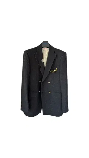 MASU NIBBLED BLAZER CHARCOAL 22AW