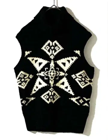 [구제 의류] 랄프 로렌 네이티브 패턴 터틀넥 니트 베스트 캐시미어 혼방