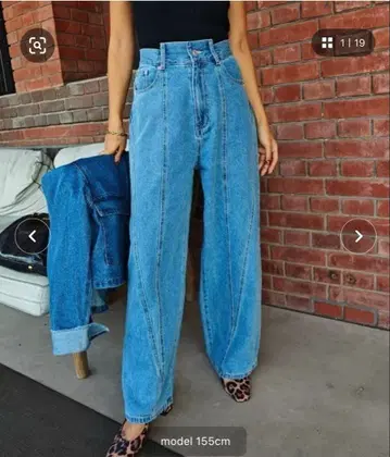 패널 라인 와이드 데님