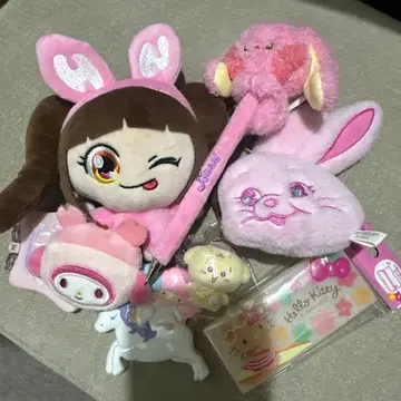 토끼 귀 캐릭터 봉제 인형 세트