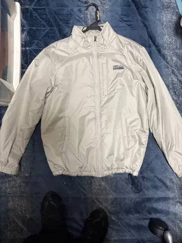 FIRST DOWN 나일론 자켓 L 실버 화이트