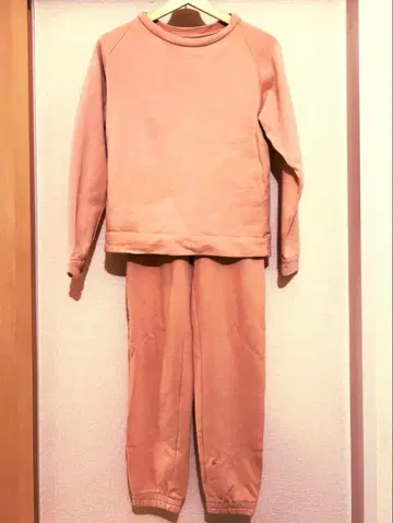 베이지 핑크 맨투맨 셋업