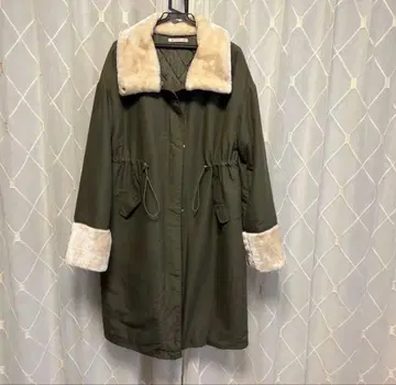 퍼 달린 모즈 코트 스탠드 카라 코트