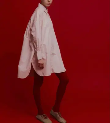 machatt 스트라이프 도비 셔츠 핑크