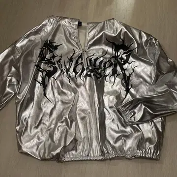 실버 집업 후드티