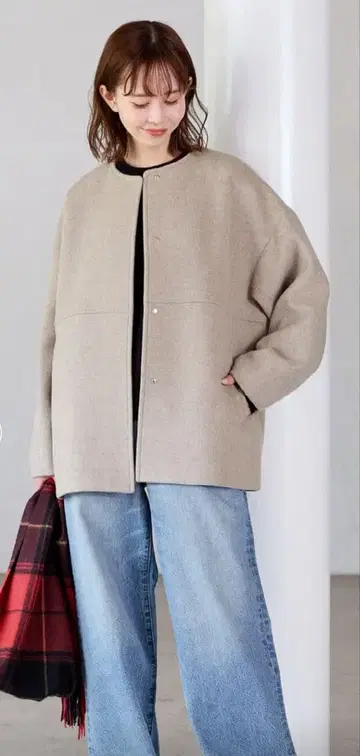 JOURNAL STANDARD 슈퍼 140 비버 노카라 숏코트