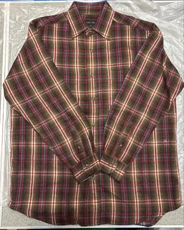 90s 체크 셔츠 옴브레 오버 사이즈 옴브레 셔츠