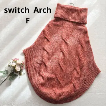 스위치 케이블 짜임 하이넥 니트 판초 니트 아우터 오렌지