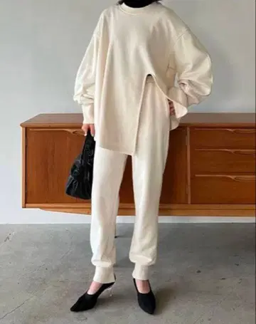 클라네 벌키 슬릿 맨투맨 셋업