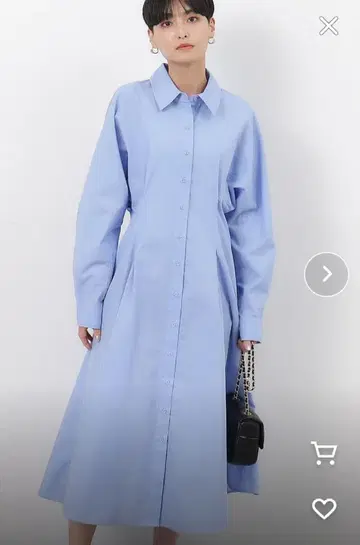 택 포함 새상품 OPAQUE.CLIP 플레어 돌먼 슬리브 셔츠 원피스 L