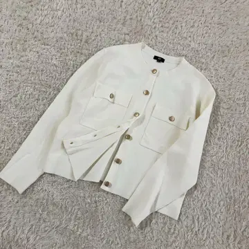 플라스테 PLST 골드 버튼 크루넥 가디건 니트