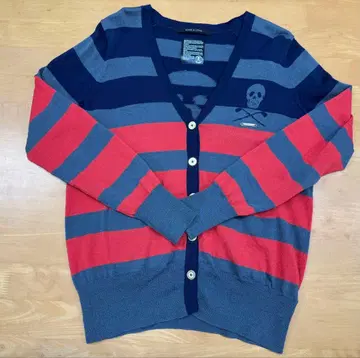 마크&로나 스컬 스트라이프 가디건