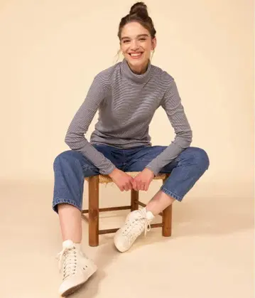 택 포함 새상품 푸치바토 긴팔 터틀넥 T셔츠 여성용 M