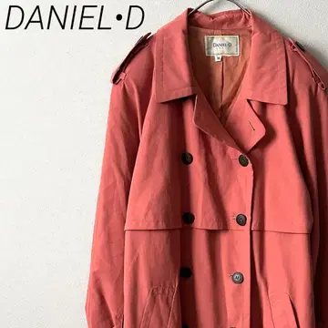 DANIEL D 트렌치코트 허리 끈 포함 포켓 부착 심플 레트로