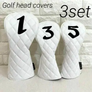 골프 헤드커버 드라이버 페어웨이 x 2 화이트 DR FW 3종 세트