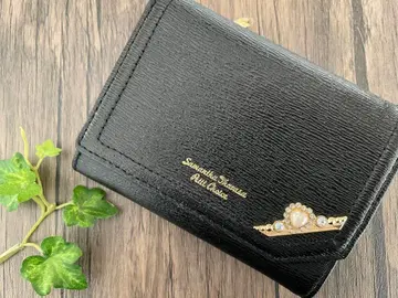 사만다 타바사 쁘띠 초이스 * 새상품 * 펄 모티브 접이식 지갑 * 블랙