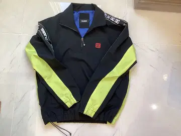 X LARGE 블랙/라임 하프 지퍼 저지