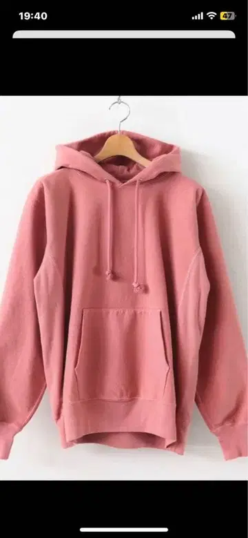 핑크 후드 부착 후드티