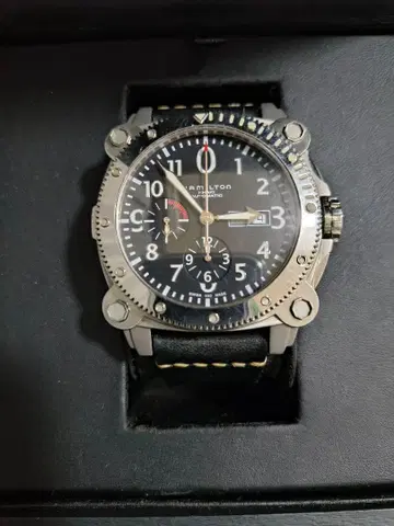 한계 할인! HAMILTON 카키 비로우제로 자동 와인딩 블랙 손목시계