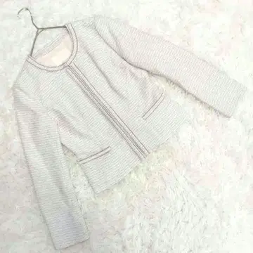 새상품급 내추럴 뷰티 (36) 노카라 자켓 보더 후크